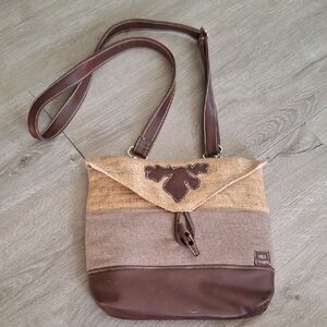 BKS Designs Purse Moose Burlap, Fabric & Vinyl